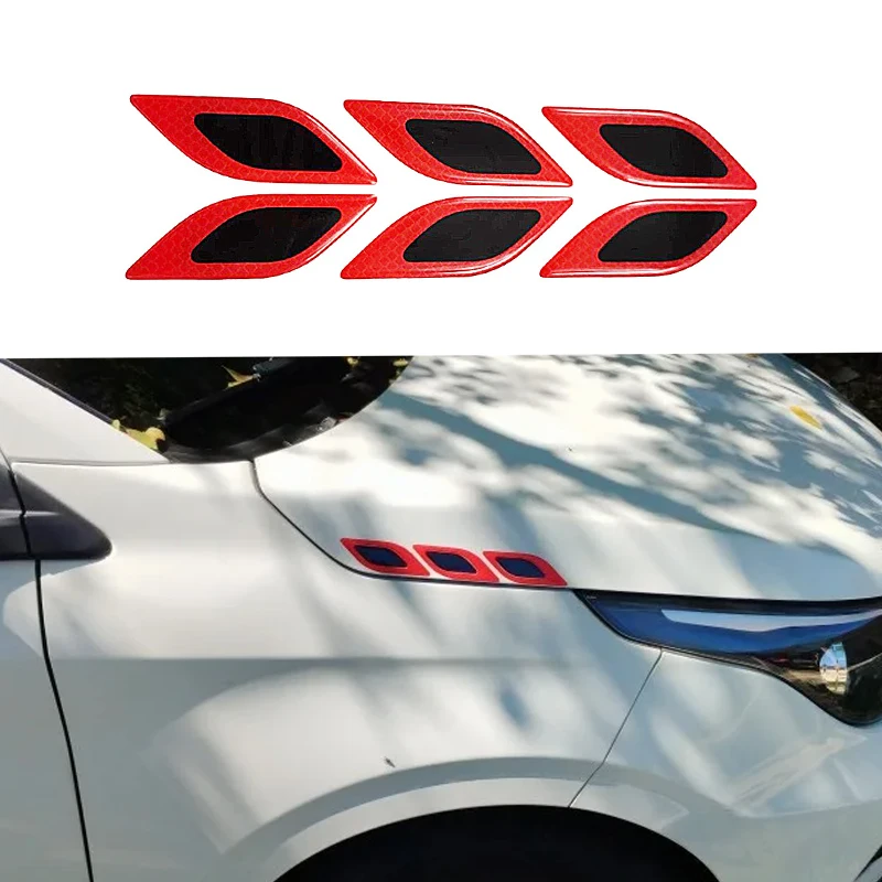 

6pcs/Set Car Reflective Stickers Anti-Scratch Safety Warning Sticker for Moto Truck Auto Motor Exterior Decorative Accessories