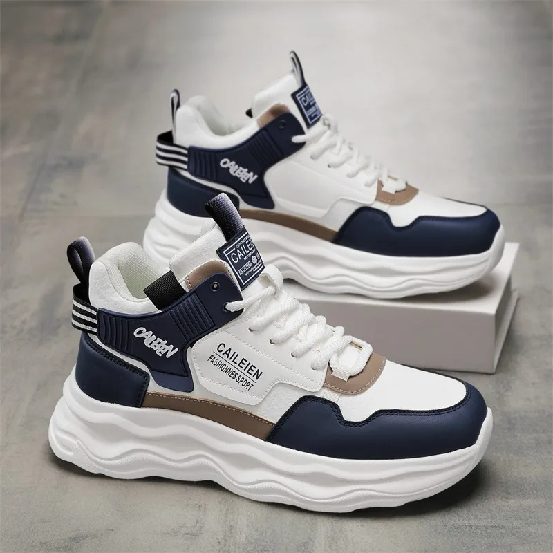 New Mens High Top Anti-Slip Work Sports Shoes Comfortable Men Basketball Sneakers Four Seasons Outdoor Casual Versatile Footwear