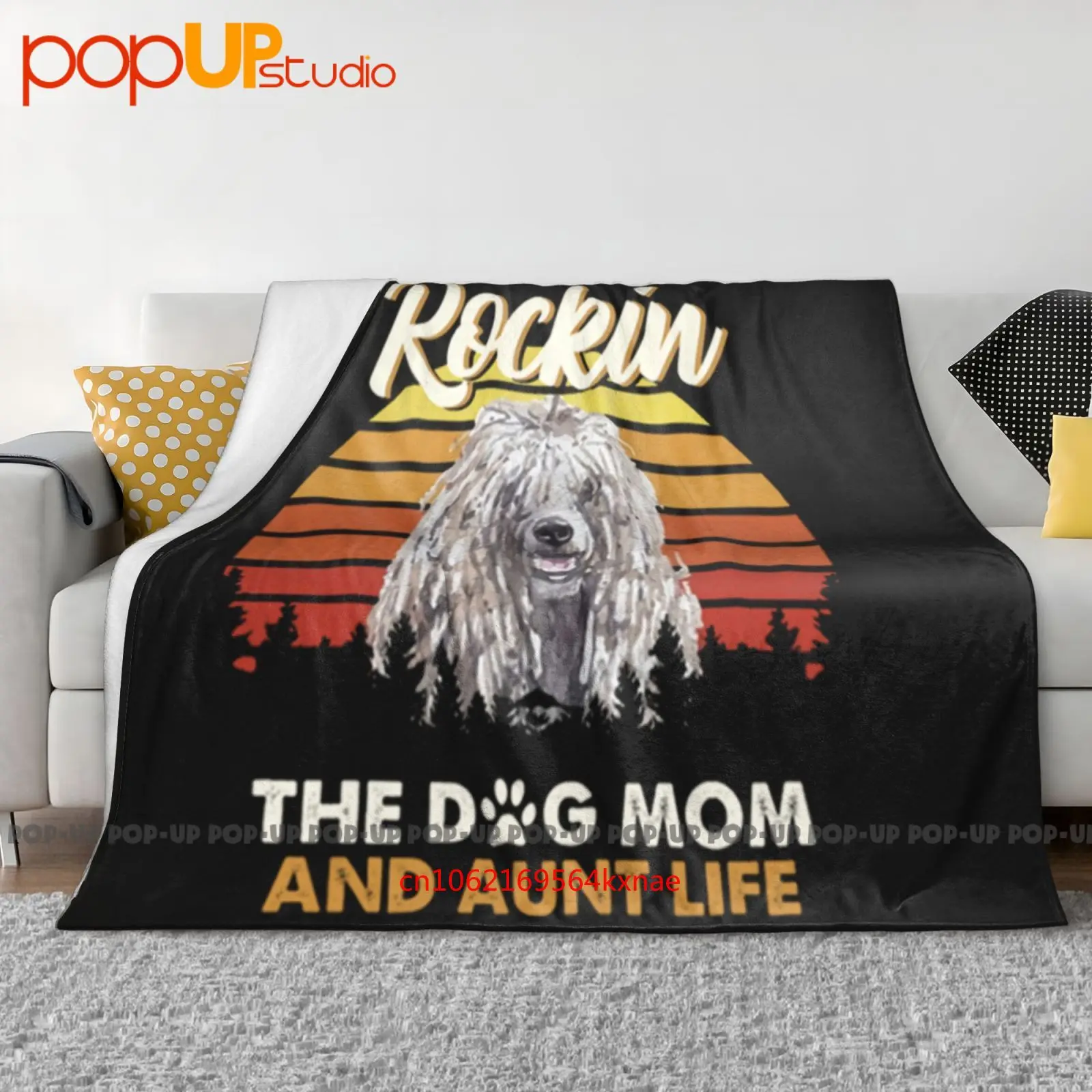Perro mamá tía Komondor cachorro regalo para amante de los perros manta ultrasuave edredón funda de sofá de invierno fundas de cama