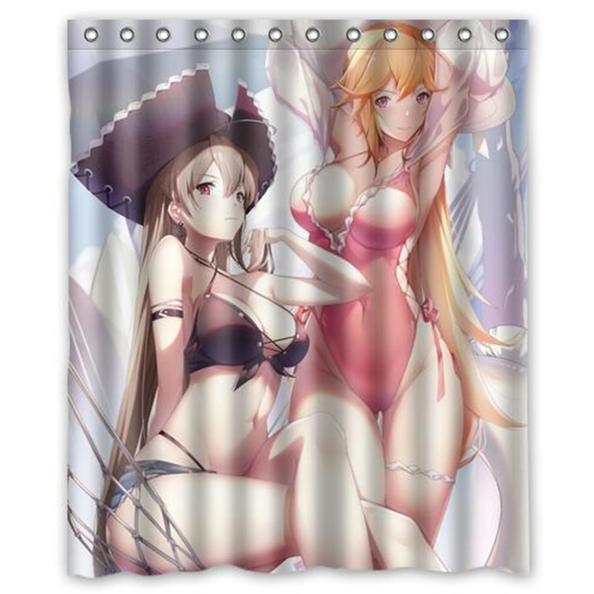 

150x180 см аниме девушка Richelieu на заказ полиэстер водостойкая занавеска для душа новый трикотаж домашний декор для ванной комнаты Jean Bart