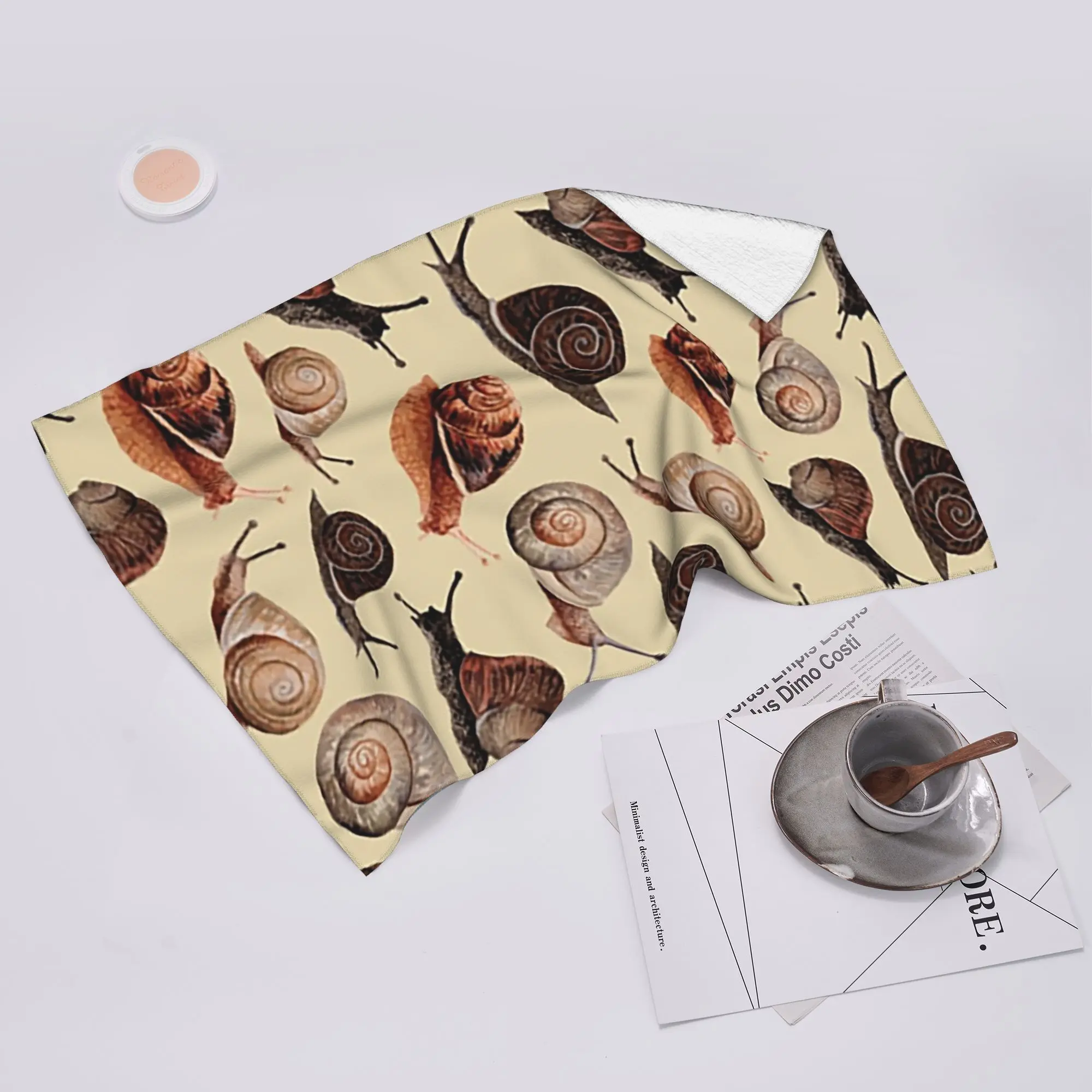 Custom A Slew of Snails Soft Face Towel Quick Dry Pool Bath Cotton Towels Breathable