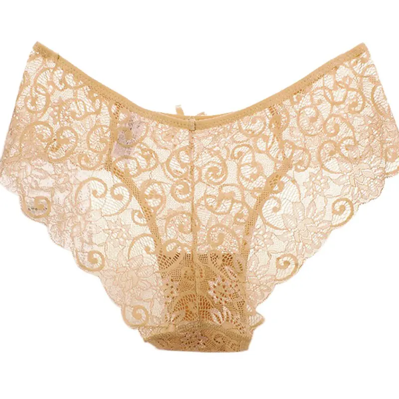 Women Sexy Lace Panties Seamless Cotton Breathable Briefs Girls Transparent Underpants Mid-waist Sexy Lingerie Underpants