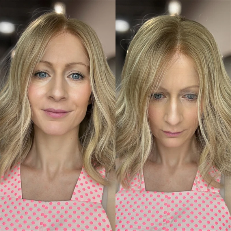 

Женский парик Ombre Коричневый Блондин с бликами HD Синтетический парик фронта шнурка Короткая волна Боб Натуральные парики Подарок для нее Плотность 150%