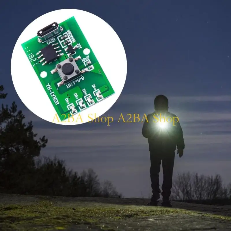 A2BA Strong Flashlight Driver Board Circuit Board USB Charging Port Integrated Charging And Discharging Module Replacement