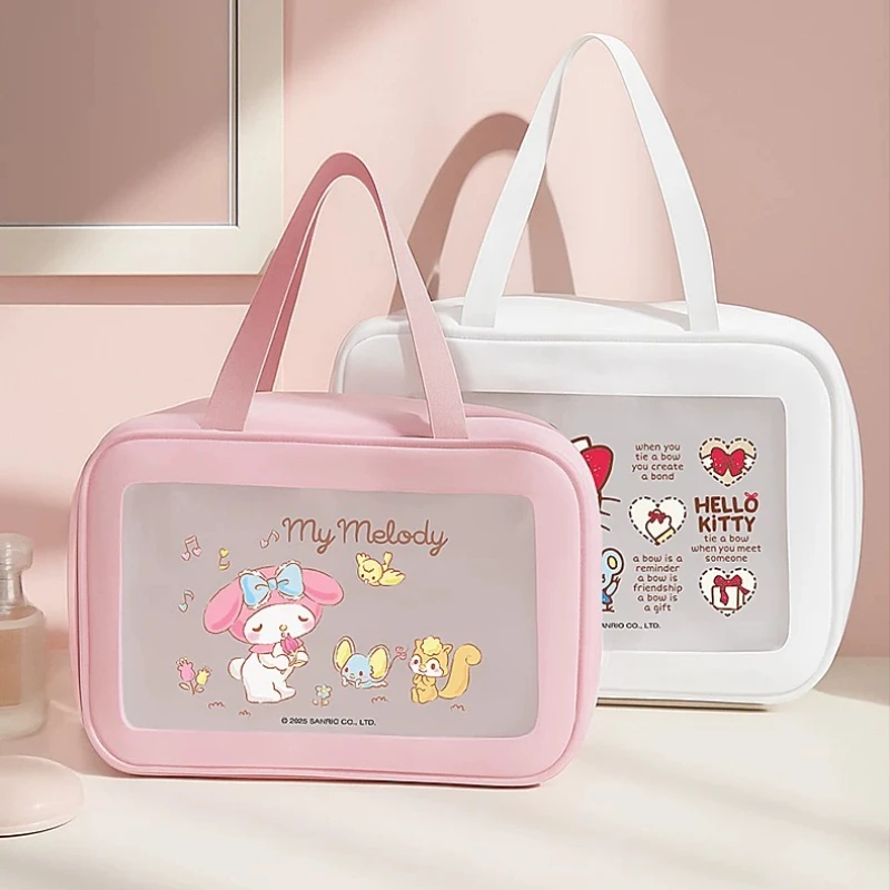 Cinnamoroll Hello Kitty My Melody Waterproof Swimming Storage Bag Cute Cartoon Sanrio Cosmetic PU Bag Large Toiletry Pouch Gifts