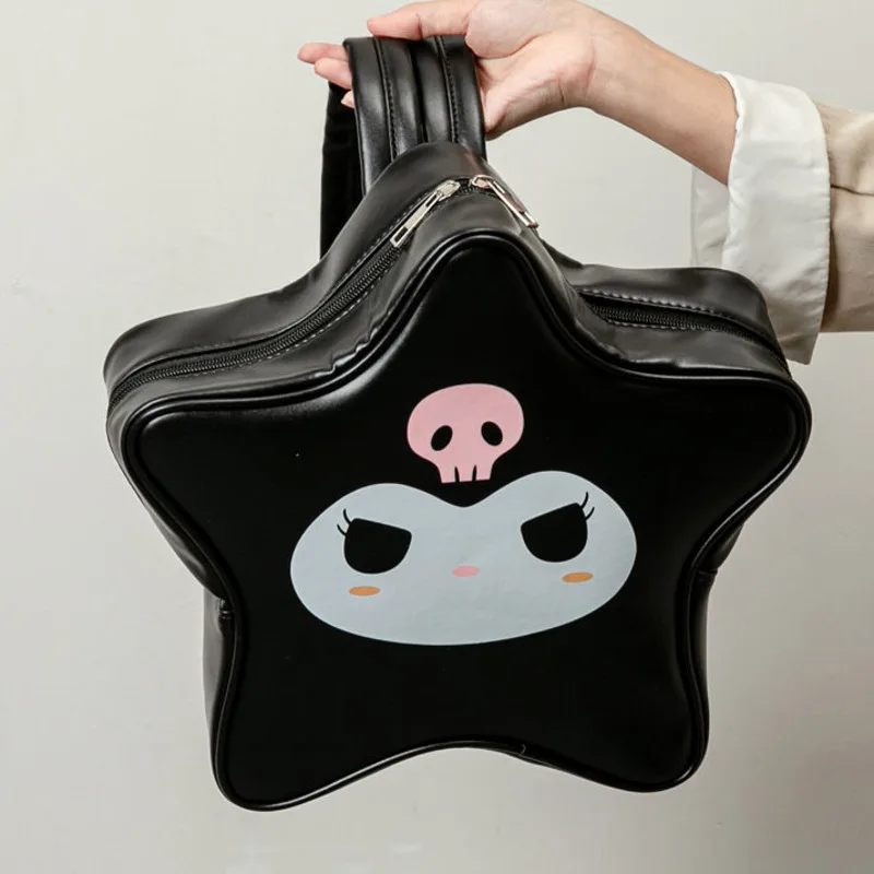 

Новый милый рюкзак Sanrio Kuromi Star Kawaii из искусственной кожи, модная вместительная сумка Y2k