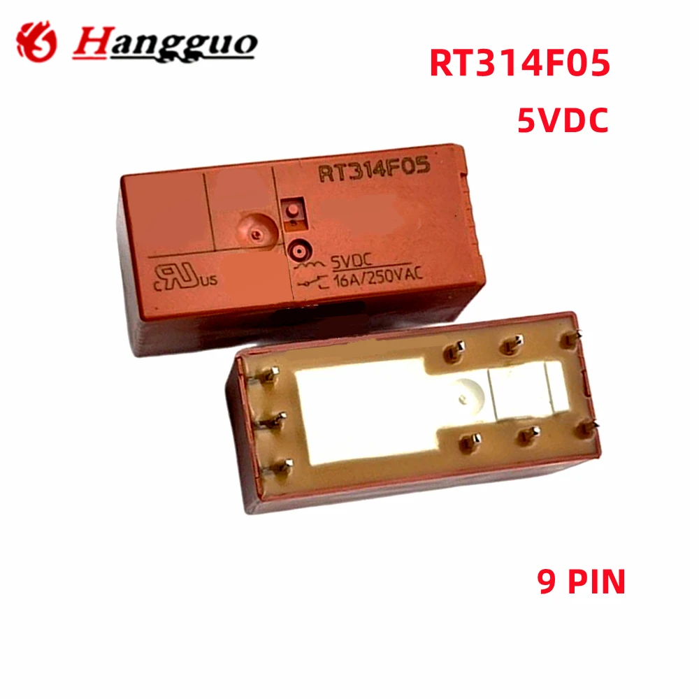 2PCS/Lot Original RTE24F12 8A 12V  RT314F05 5VDC 16A 9PIN Relay