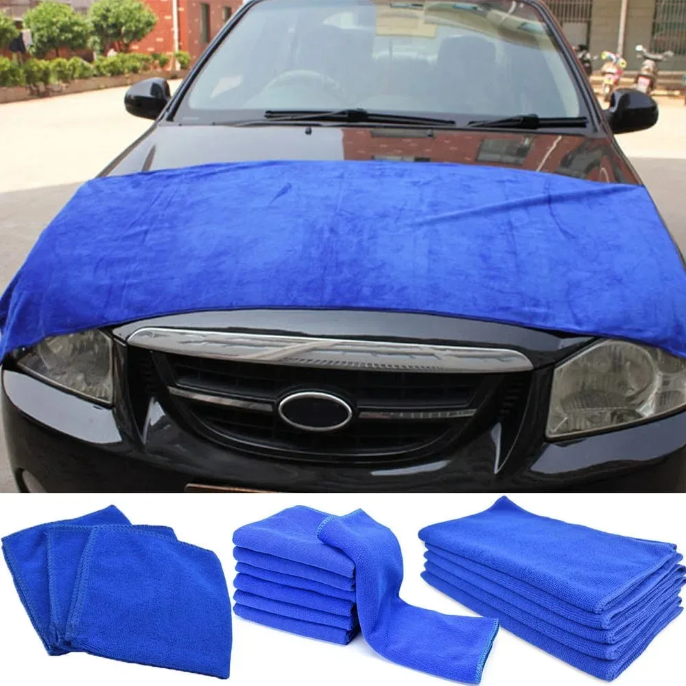 Large Blue Microfibre Towel For Car Drying Cleaning Waxing Polishing Auto Detailing Polishing Cloth Home Clean Tools