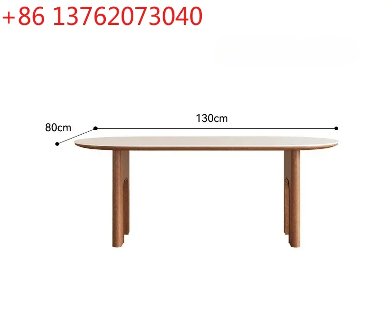 

Light luxury rock slab dining table and chair combination modern home retro oval new simple Italian dining table
