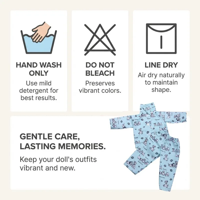 Conjunto de Roupas de Loungewear para Boneca American Girl de 18 polegadas, Pijama com Estampa de Leopardo e Frutas, Roupas para Boneca Bebê Reborn de 43cm