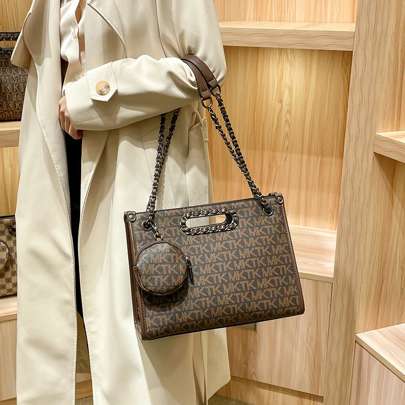 Independent brand 2024 new high-grade texture large capacity bag female retro Tote bag manual chain shoulder bag M318