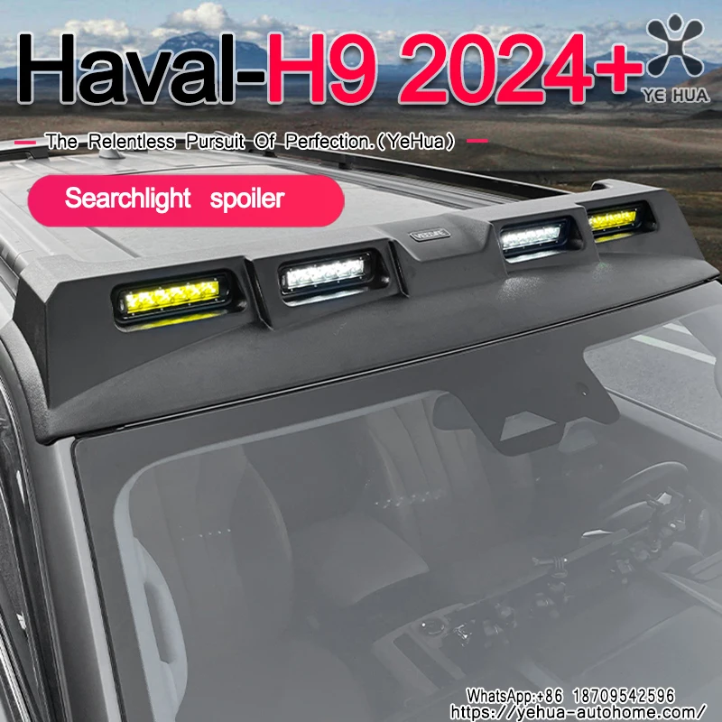 For GWM New Haval H9 MKII 2024 2025 2026 Four Eye Spoiler Roof Spotlight Platform Searchlight Car Accessories