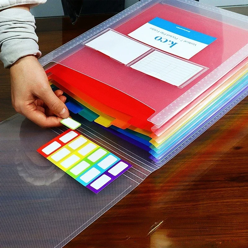 7 Pockets Expanding File Folder Works Accordion Office A4 Document Organizer Standing Accordions Folder for Documents Busine