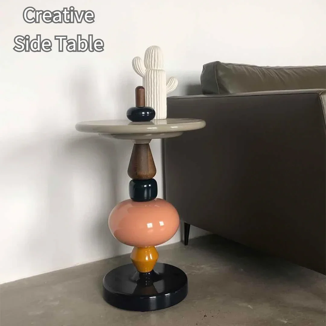 Candied Haws Online Celebrity Creative Edge A Few Small Color Round Table Nordic Small Coffee Table Personalized Bedside Table.