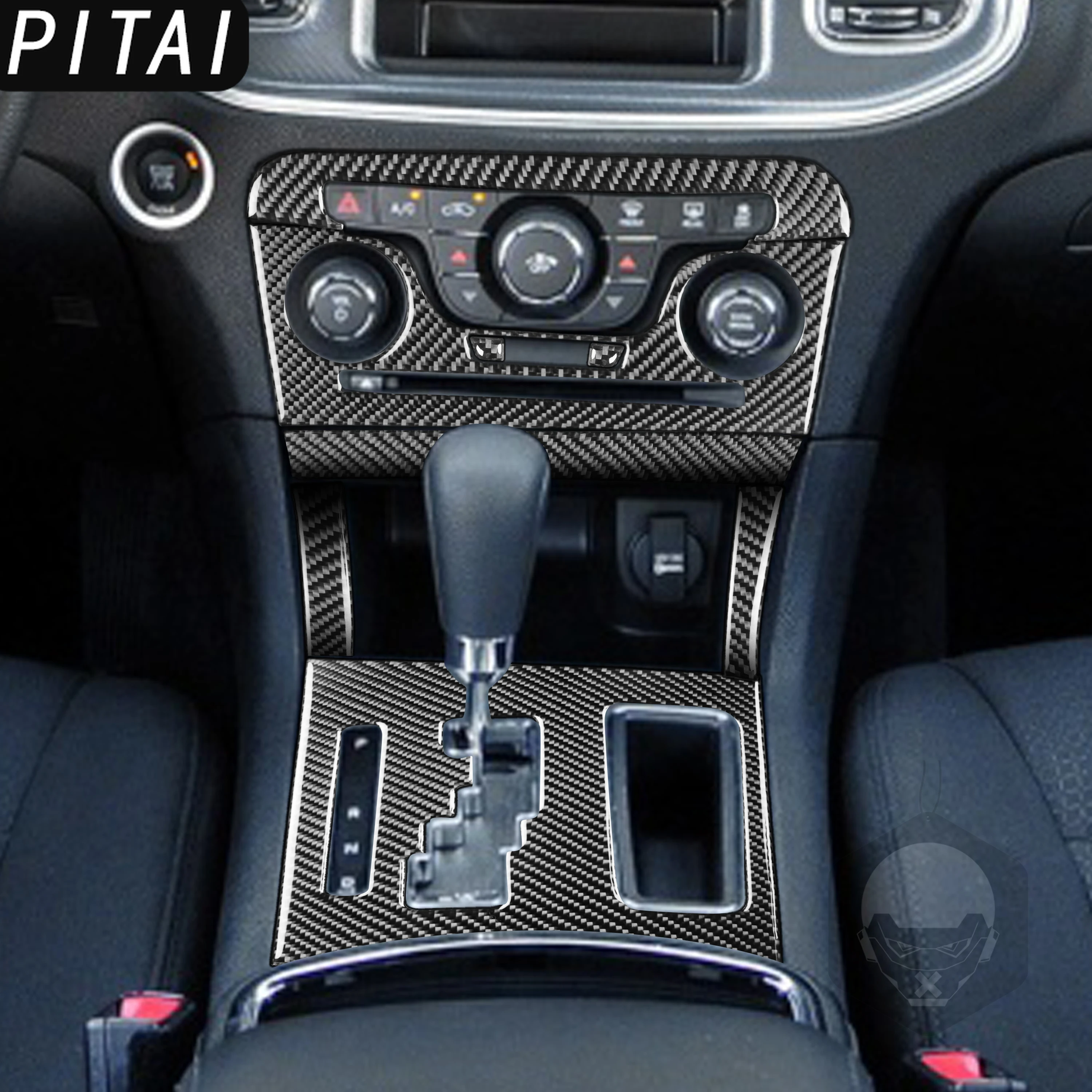 For Dodge Charger SRT8 2011-2014 Carbon Fiber Gear Shift Panel Trim Strips Car Interior Accessories Decoration Sticker