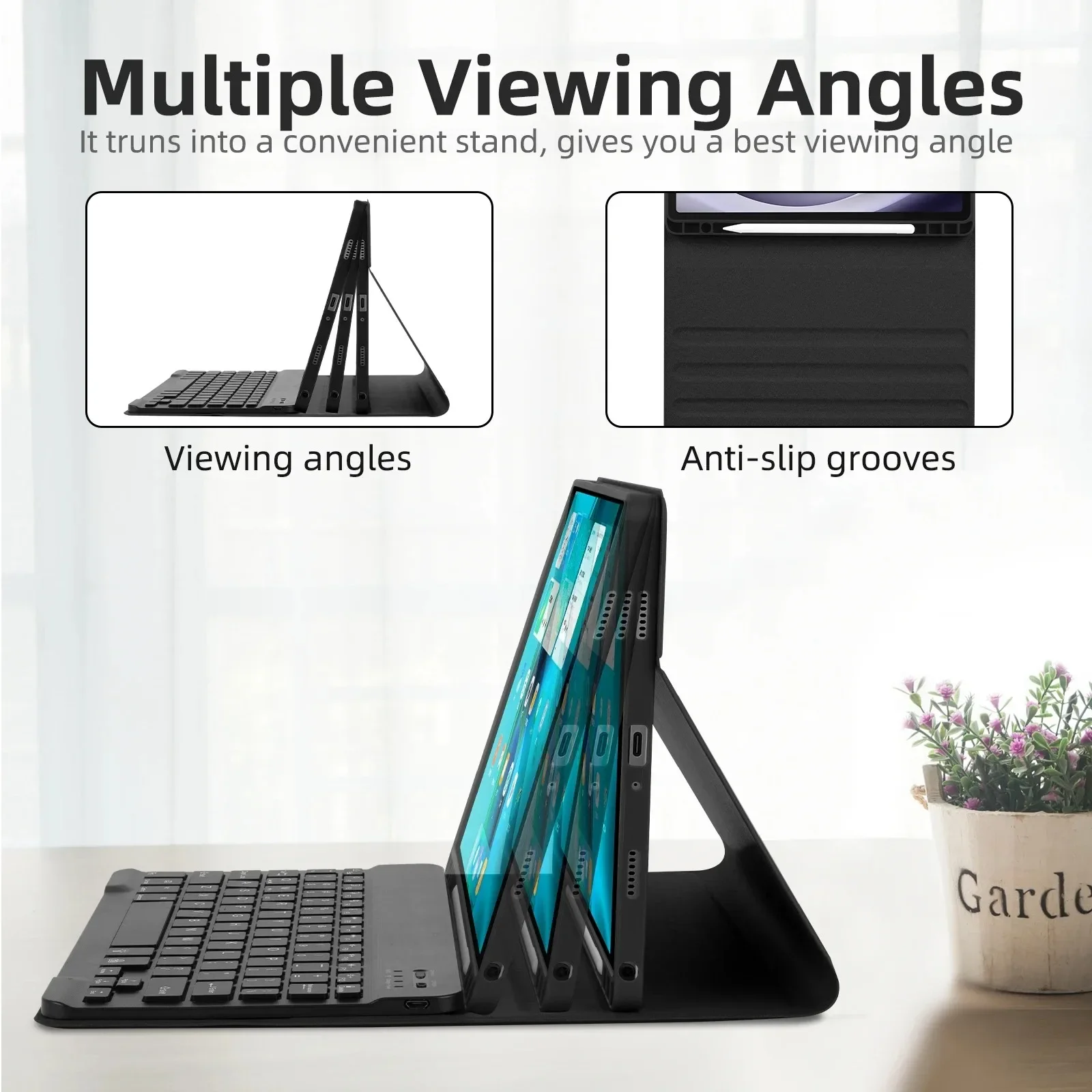 Case For iPad 7th 2019 8th 2020 9th 2021 10.2 inch, Detachable Bluetooth Keyboard Cover for iPad Air 3rd Pro 10.5 inch