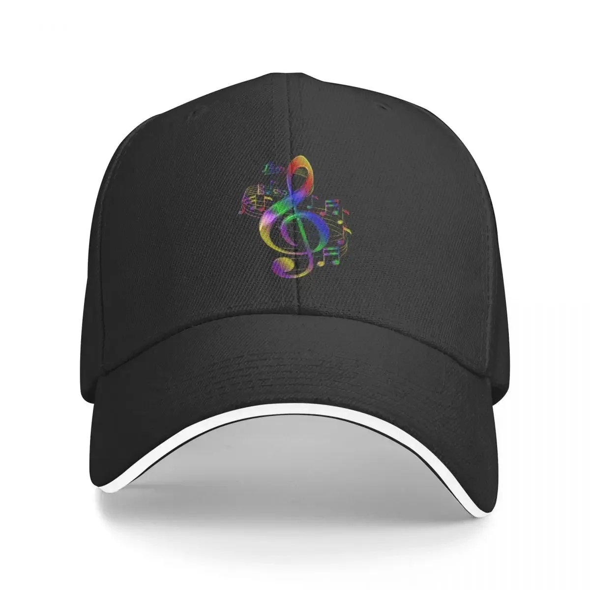 Colorful Treble Clef With Music Notes Baseball Cap Sunscreen cute Hats For Women Men's