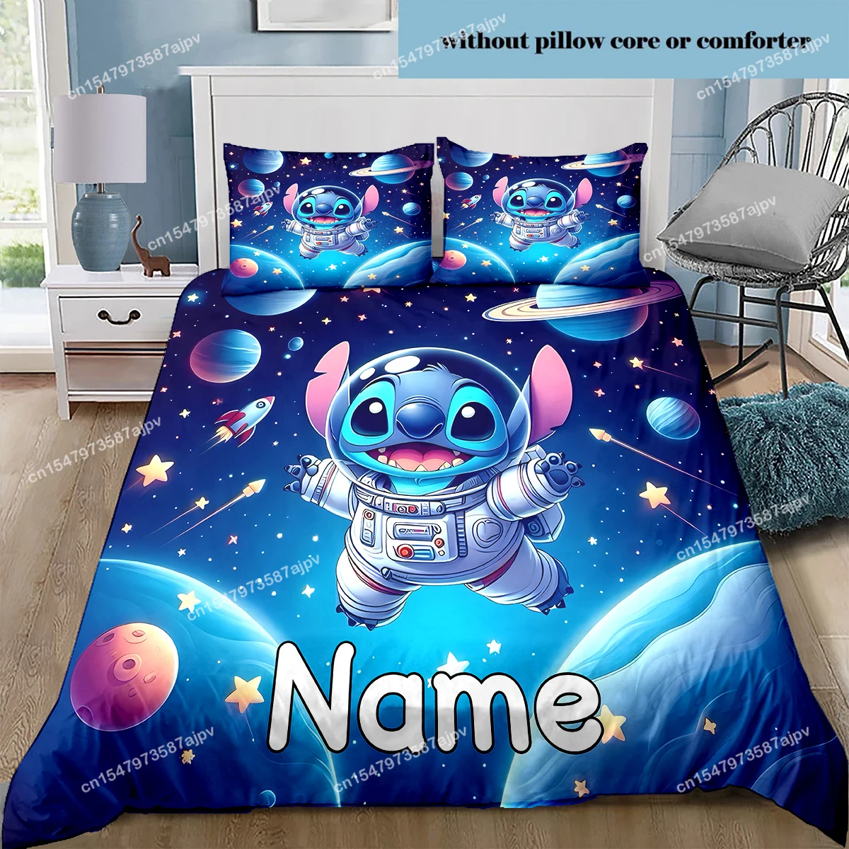 Personalized Duvet Custom Cute Stitch Bedding Set King Twin Double 3 Piece Polyester Duvet Cover Set Christmas Gift Decor-QIANG