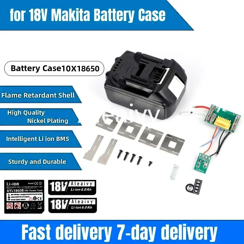 

BL1830 10 X 18650 Li-ion Battery Case PCB Charging Protection Circuit Board Shell Box BL1845 For MAKITA 18V 6.0Ah 8.0Ah Housings