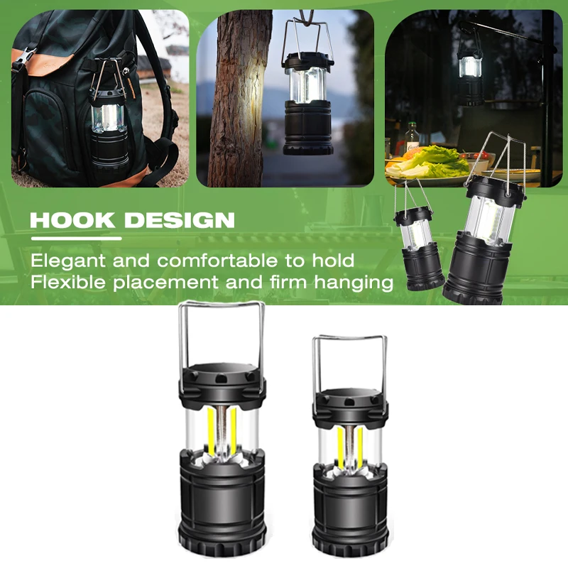 Portable Camping Lantern Hanging Tent Light Collapsible LED Lightweight Flashlight Emergency Linternas For Hiking Camping