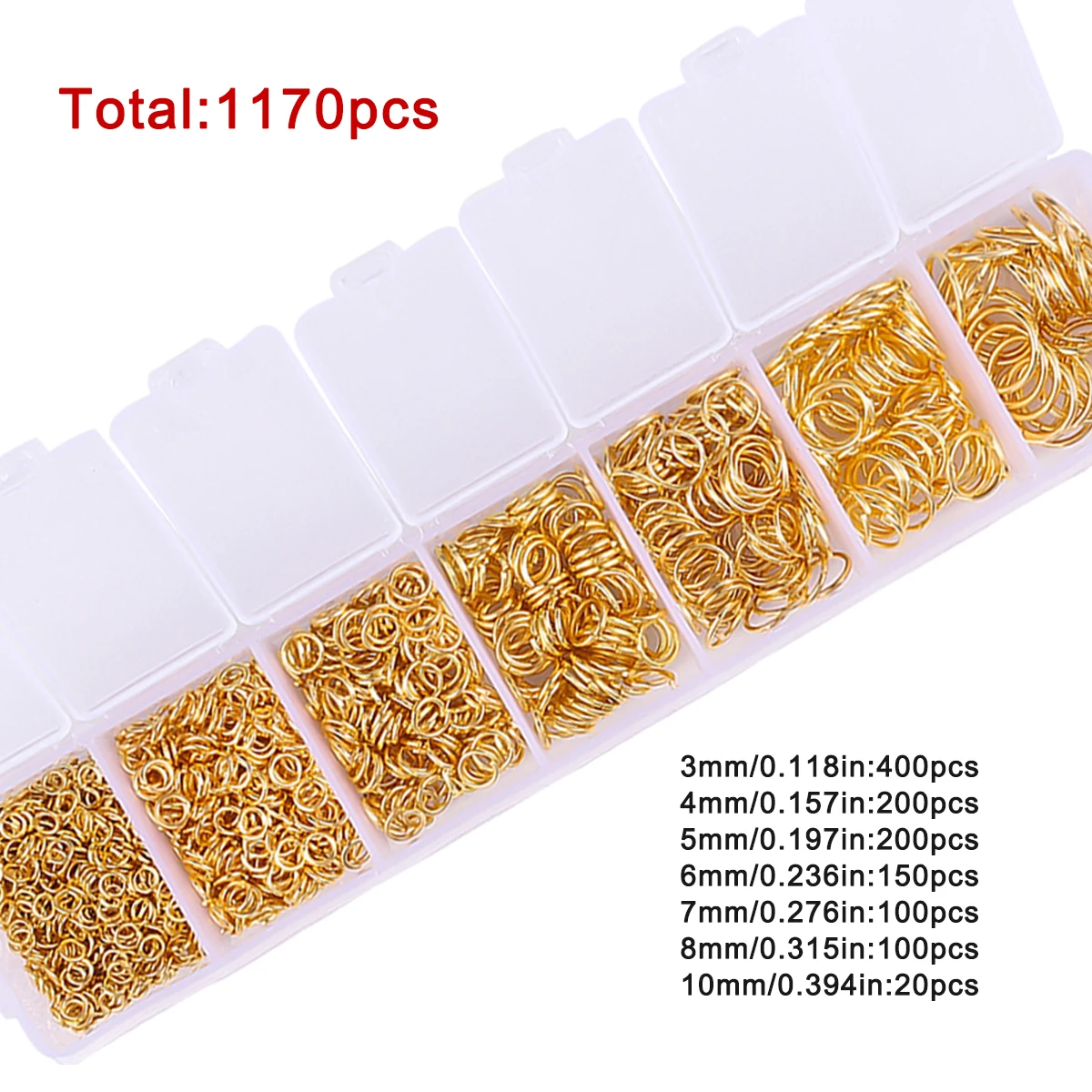 1Set/Bag  Alloy Open Jump Rings Mixed 3mm 4mm 5mm 6mm 7mm 8mm 10mm Split Rings For DIY Jewelry Making Findings Lron Single Circl