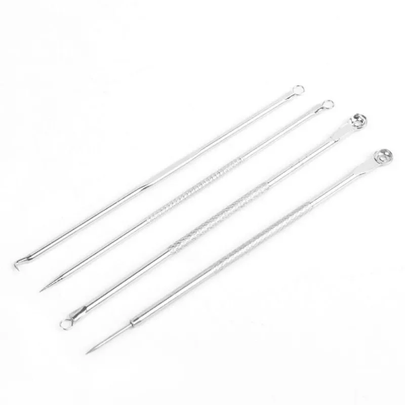 4 Pc Mee-eter Smet Verwijderaars Acne Puistje Smet Extractor Vacuüm Extrusie Acne Stok Tegen Zwarte Stippen Gereedschap Voor Gezicht schoon