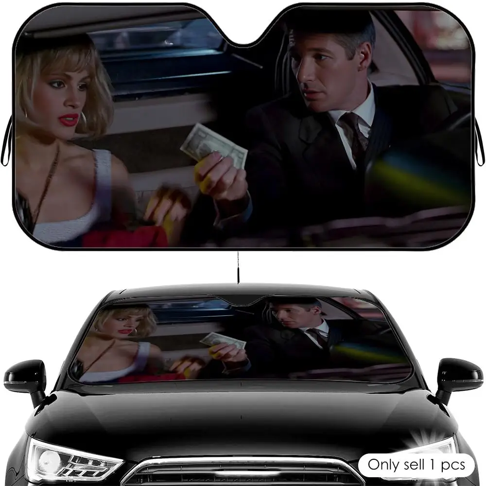 

P-Pretty Woman Driving Sun Visor Reusable Aluminum Foil Car Windshield Sun Visor UV Protector Heat Insulation Cover Shade
