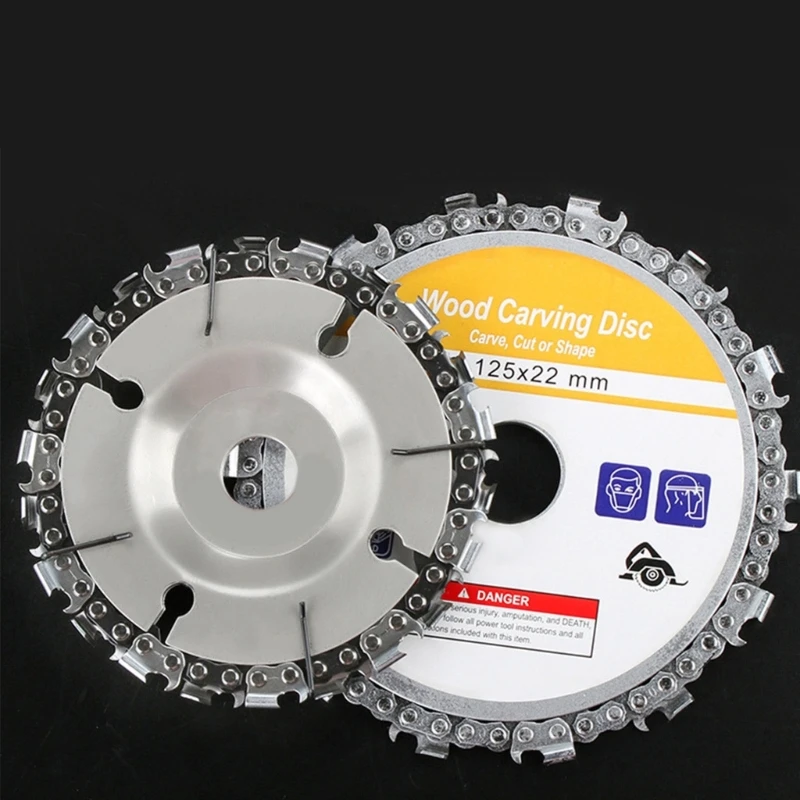 Angle Grinder Carving Disc Wood Carving Disc Cutter Woodworking Tool 22/14 Teeth Chain Plate Practical Power Tools