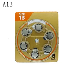 6PCS/LOT A13 Hearing Aid Batteries a13 13 PR48 S13A Zinc Air Battery 1.45V