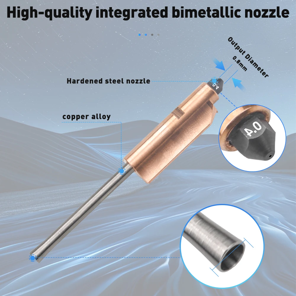Voor Flashforge AD5X Bimetaal Gehard Stalen Nozzles 0.25mm 0.4mm 0.6mm 0.8mm Nieuwe Verbeterde Afneembare Nozzle 3D Printer onderdelen
