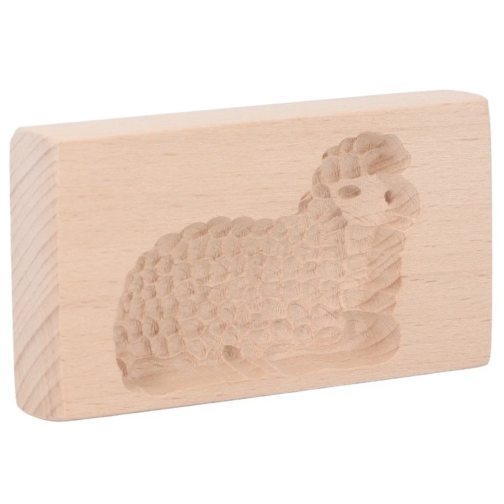 Natural Beech Wood Animal Cookie Mold Sparrow Cat Sheep Hedgehog Horse Rounded Edges Wooden Cookie Mold Easy Release
