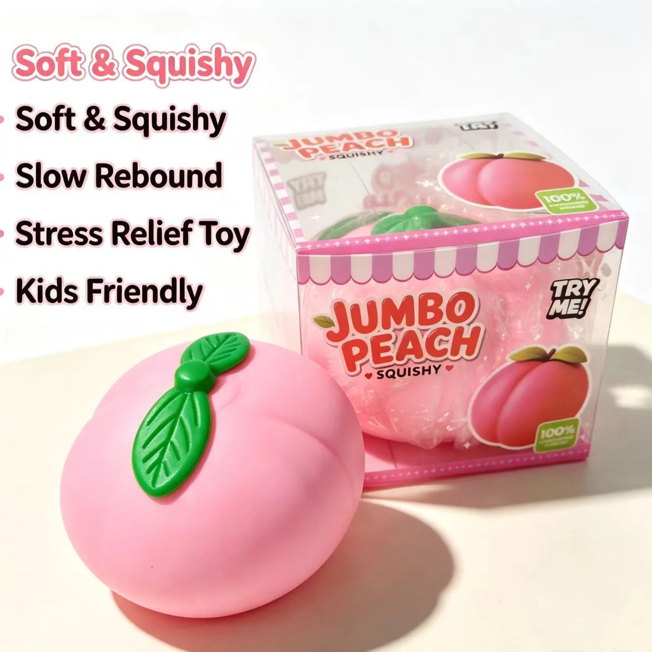 Simulated Fruit Pinching Music Simulated Oversized Peach Fruit Slow Rebound Decompression Toy