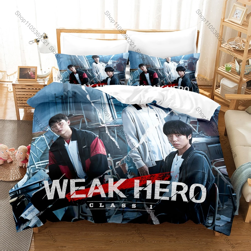 Art Print Weak Hero Bedding 3 Pieces Soft Breathable Quilt Cover Pillowcase Universal Bed Linens for Room Decor