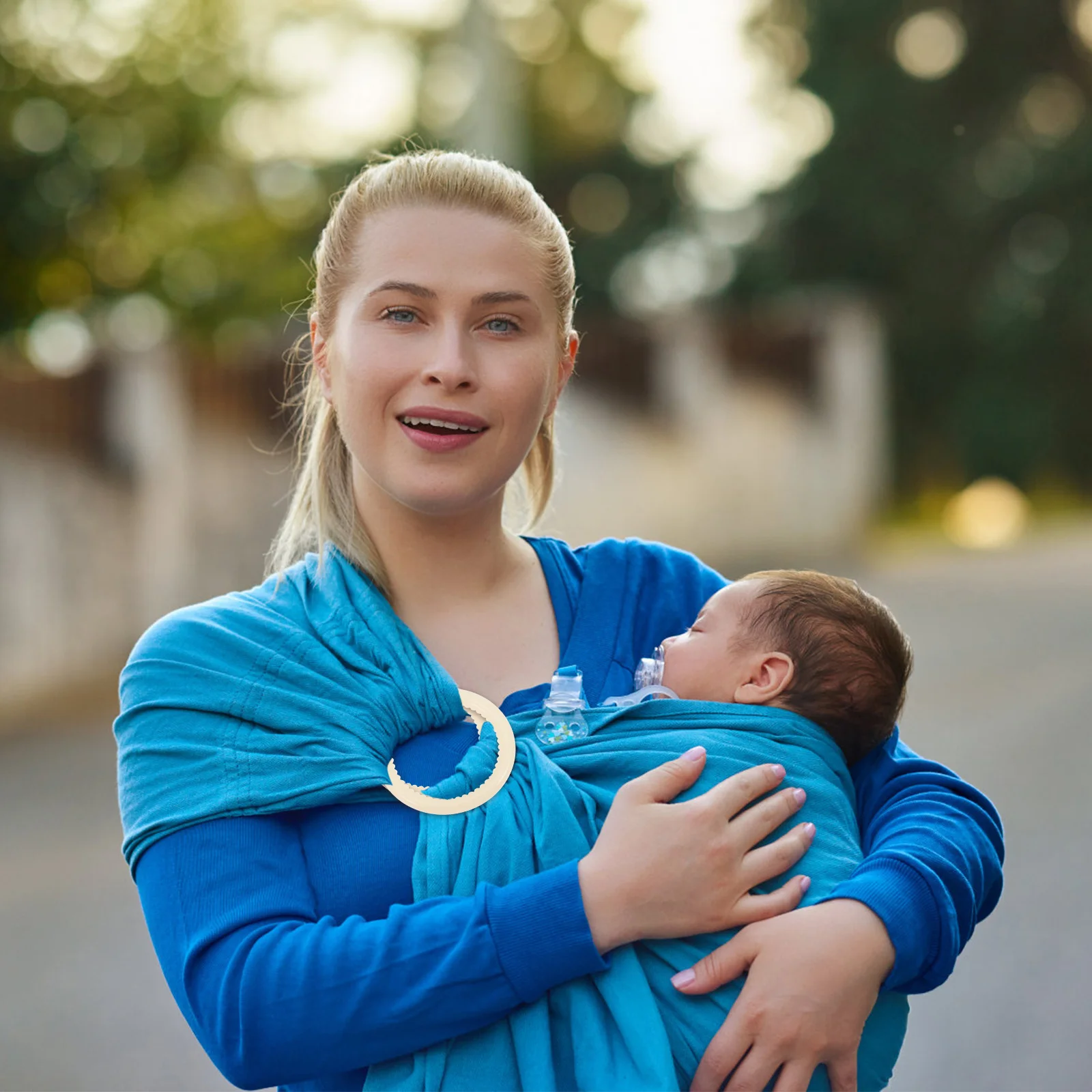 4 قطعة حلقة حامل حبال الطفل البلاستيكية الرضع التفاف الناقل حلقة آمنة حزام الطفل ملحق للسفر التسوق الرضع #5