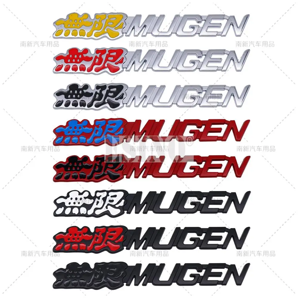 New Car Styling 3D Metal Chrome Zinc Alloy Emblem Car Body Badge Sticker Decal Auto Accessory for Honda Mugen Power