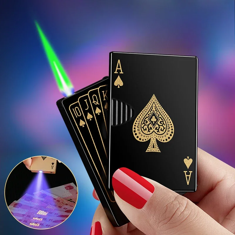 

Creative Playing Cards Ace of Spades Lighter Metal Windproof Poker Cards Lighter Personalized Lighter Gift Smoking Accessories