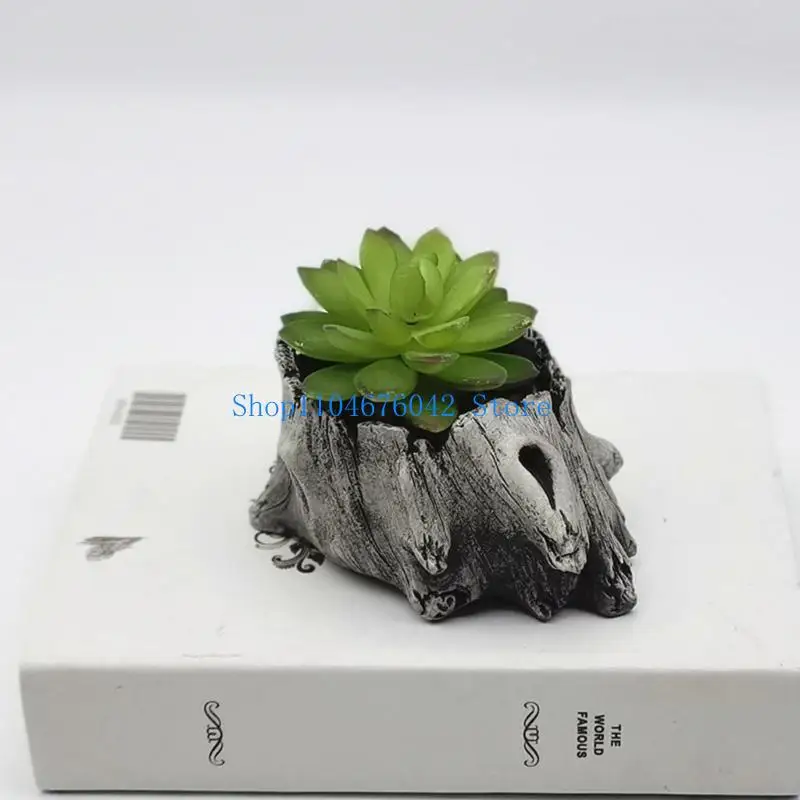

652F Cement Driftwood Succulents Planter Pots Imitation Tree Root for Home Decors