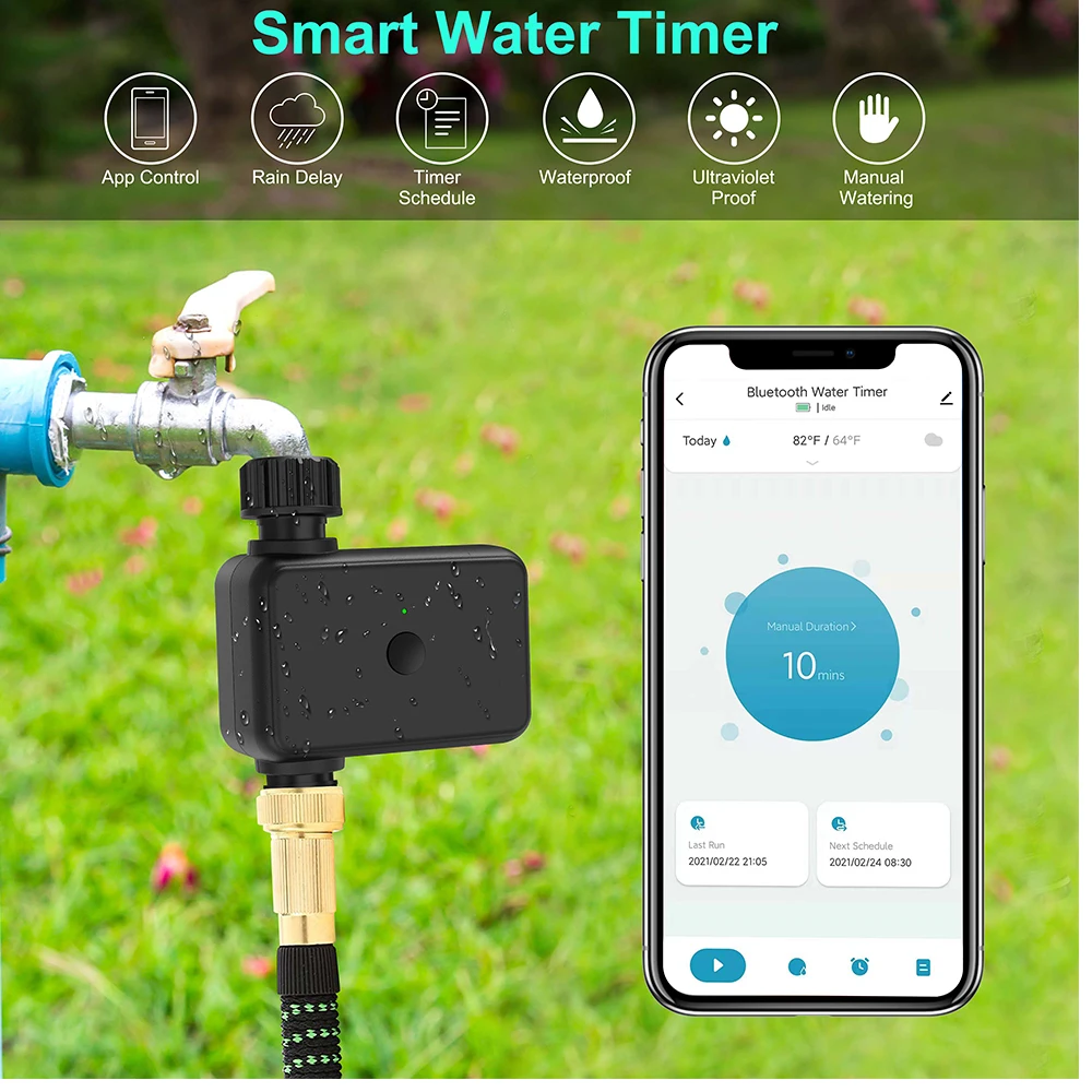 WIFI Bluetooth Timed Irrigation Controller Programmable Automatic Sprinkler Faucet Hose Sprinkler System Outlet Valve Controller