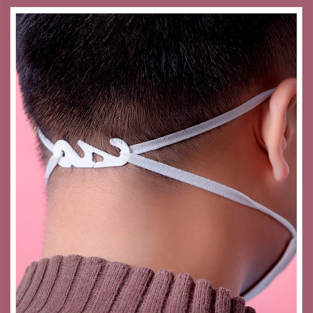 

200Pcs Anti- Mask Strap Belt Hook Adjustable 3 Slots Design Elastic Rope Extender Lightweight Durable for Adults