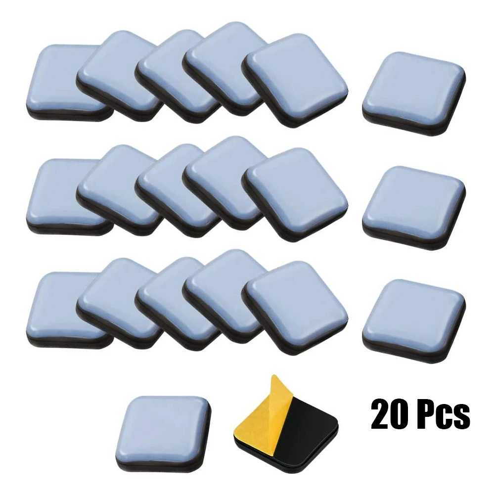 20PCS Furniture Slider Anti-slip Square Pad Furniture Glider Slider Floor Protection Pad For Table Chair Furniture Hardware