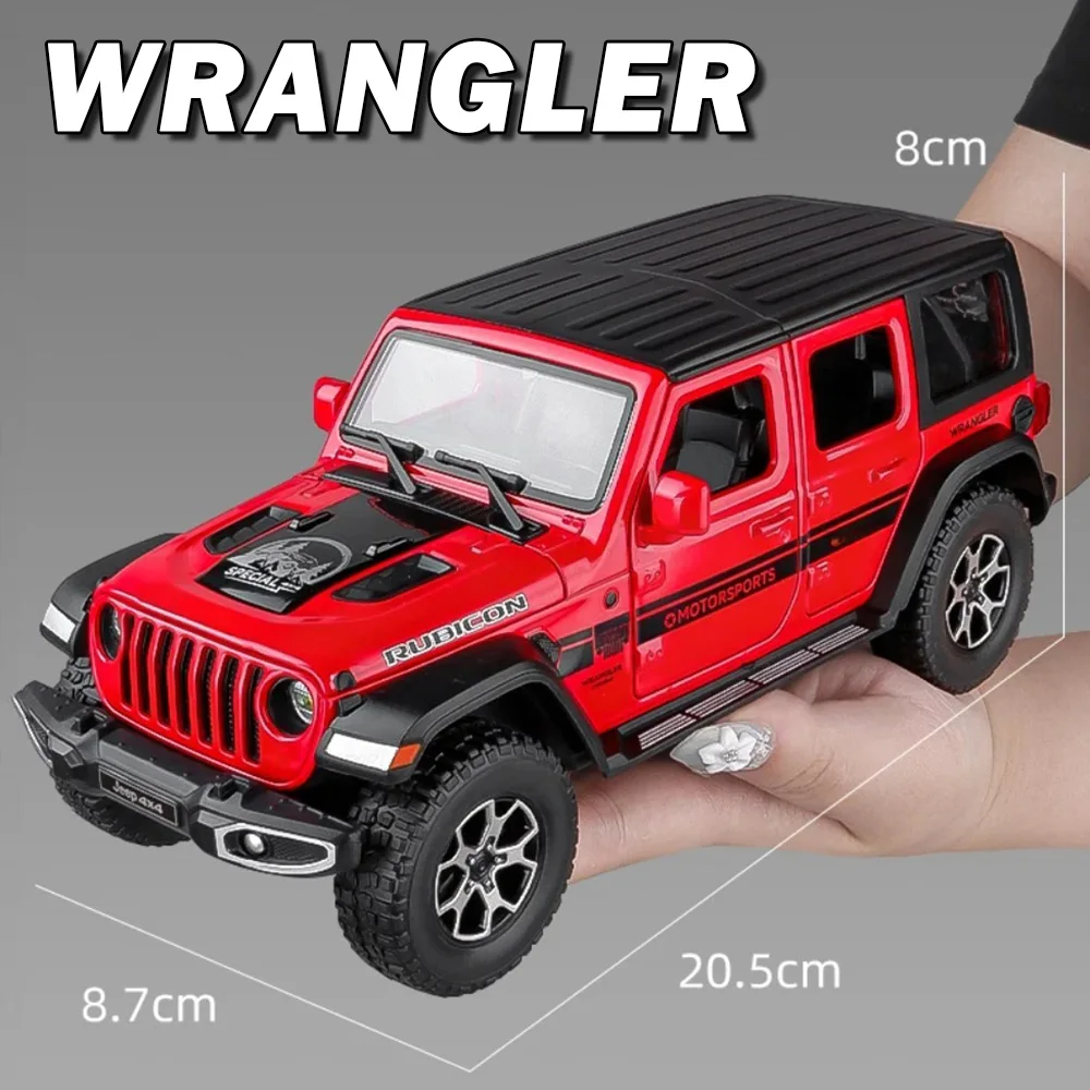1:22 رانجلر GTR دييكاست نموذج لعب سيارة سبيكة على الطرق الوعرة أبواب السيارة فتح ضوء الصوت التراجع نماذج مصغرة لصبي هدية