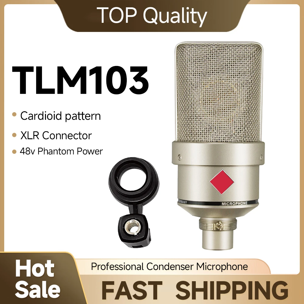 TLM 103 Studio Condenser Microphone for Crystal-Clear Vocals and Instrument Recording with Low Self-Noise