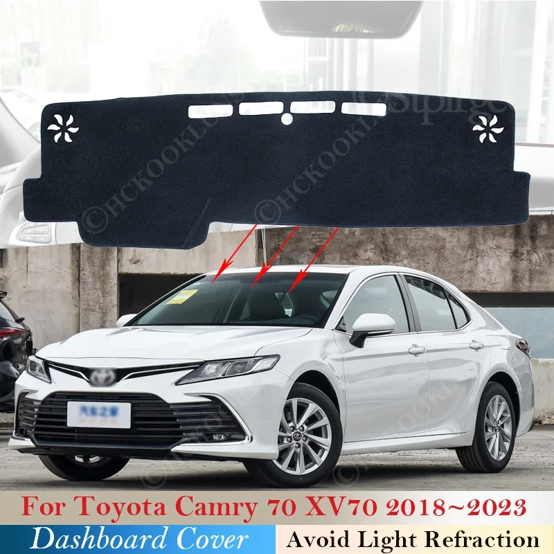 Dashboard Dash Cover Pad for Toyota Camry XV70 70 2018 - 2023 Car Accessories Anti-Slip Mat Sunshade Dashmat Protect Carpet 2022