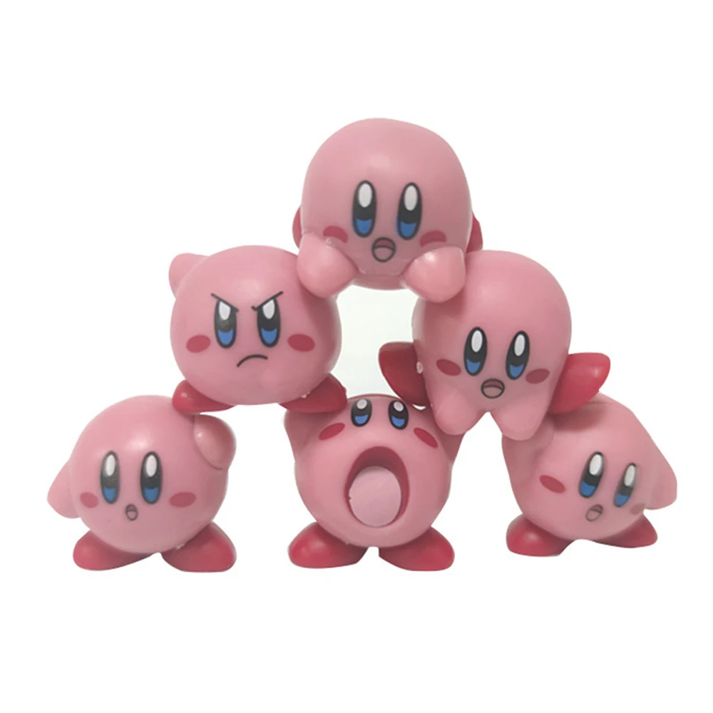 Kirby Peripheral PVC Action Figurine, Boneca Figura Periférica Anime, Estátua dos desenhos animados, Modelo Collectible, Aniversário Brinquedos Presente, Altura do pé, 10pcs