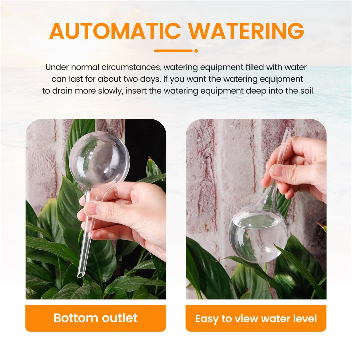 5 ชิ้นอุปกรณ์รดน้ําอัตโนมัติลูกโลกวันหยุด Houseplant Plant หม้อหลอดไฟสวน Waterer ดอกไม้น้ําหยดรดน้ํา