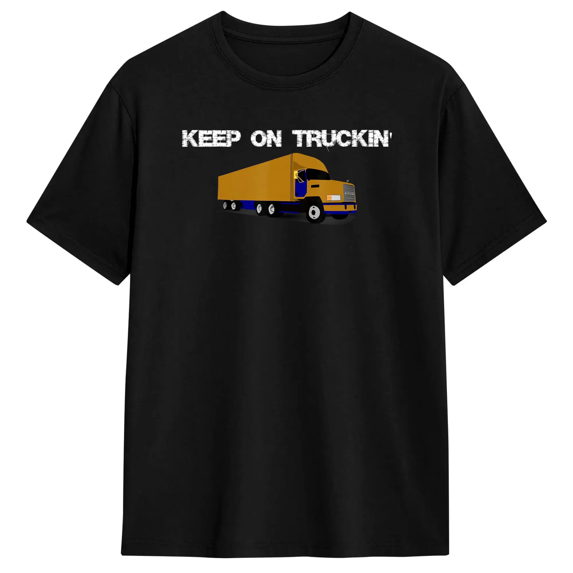 Men T Shirt Keep on truckin' semi truck T-Shirts Novelty  Beach Tees Vintage 100% Cotton Tops Plus Size 6XL