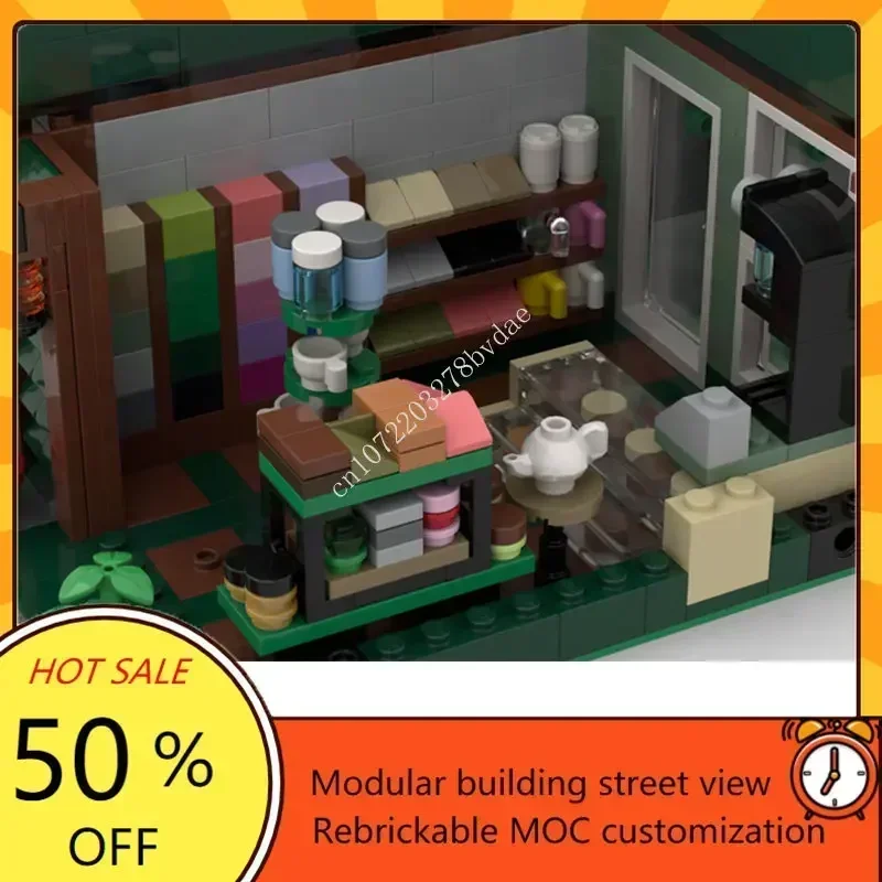 2427 pçs personalizado moc modular cidade canto quadrado vista de rua arquitetura quebra-cabeças personalizados crianças brinquedos aniversário presente natal