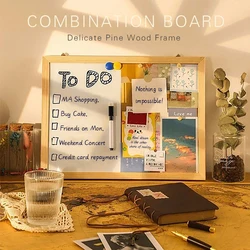 30*40cm Whiteboard Cork Board Combination Dry Wipe Bullentin Drawing Board Pine Wood Frame New Magnetic Whiteboards