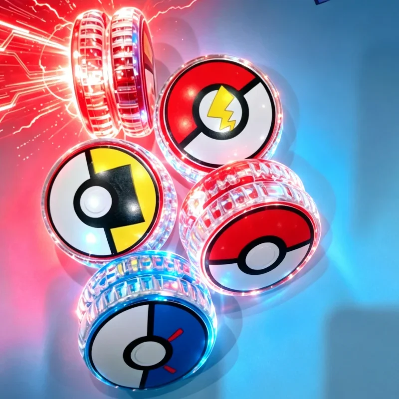 Pokemon Pokeball LED Light Up Yoyo, Flashing Yo-Yo Toy for Kids, Luminous Responsive Yoyo for Boys Girls Party Gift