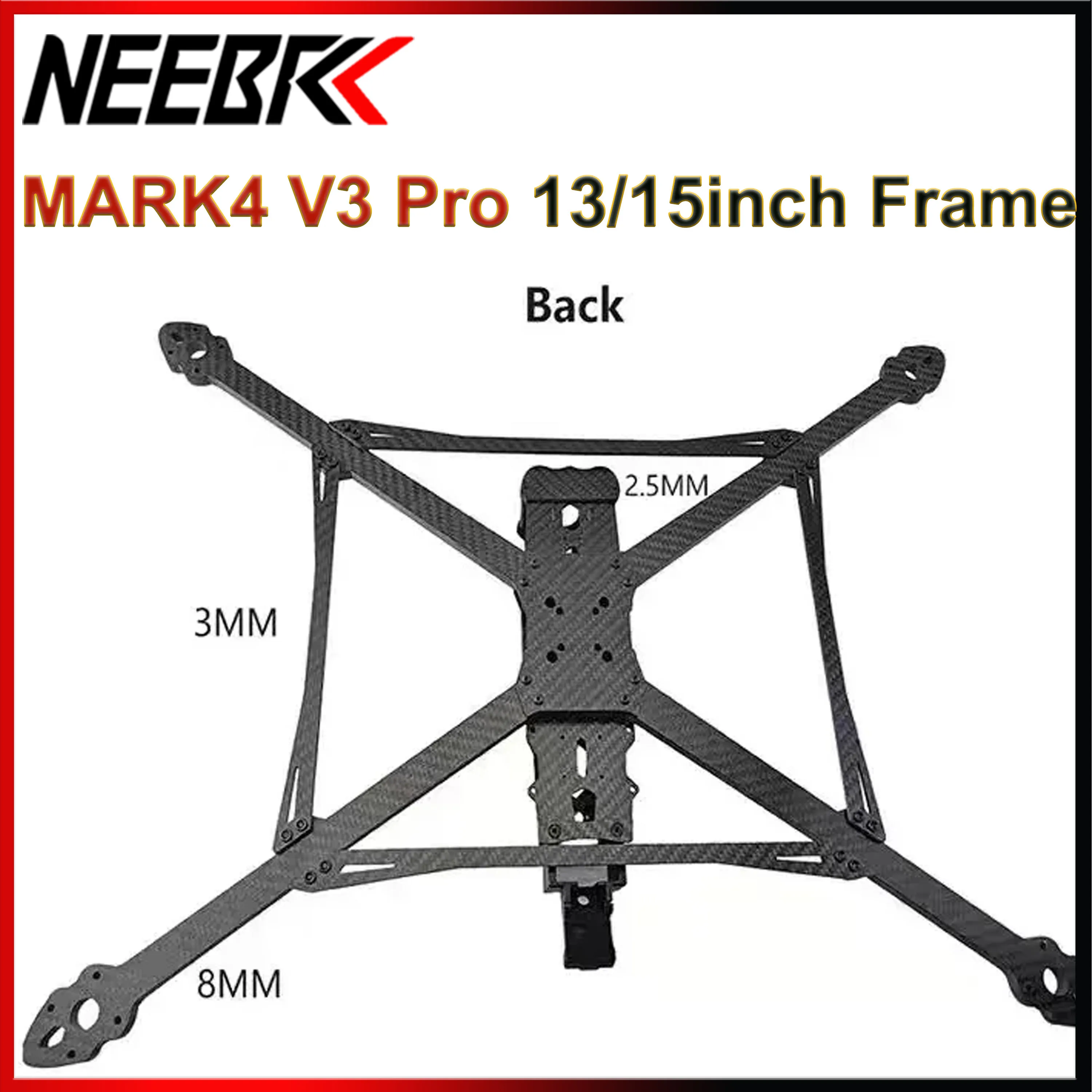 

MARK4 V3 Pro 13inch 570mm 15Inch 680mm Carbon Fiber Drone Frame Kit Rack for RC Quadcopter FPV Freestyle Long Range Plane Parts